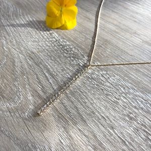 Gold jeweled bar pendant